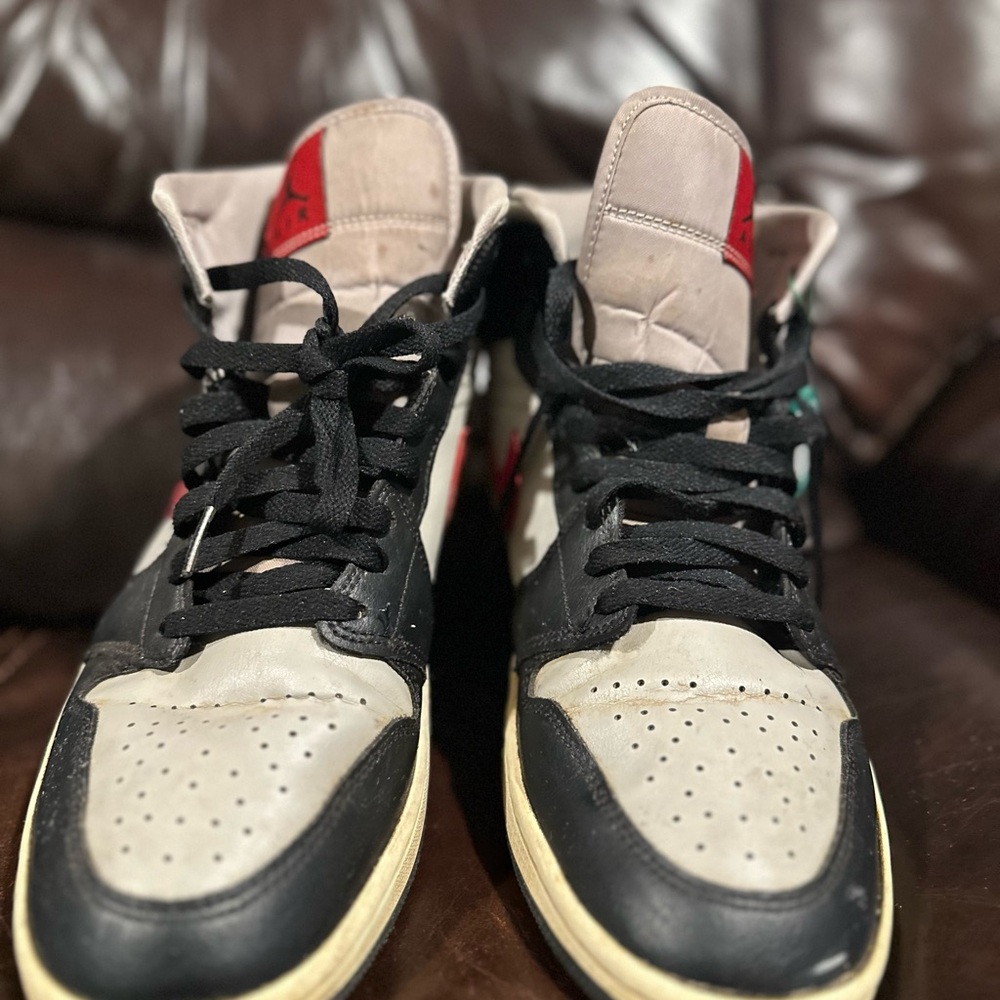 Nike Black and Gray Sneakers with Red Highlights